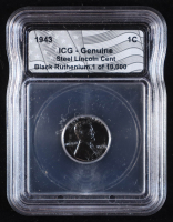1943 Lincoln Steel Cent LE Black Ruthenium (ICG Genuine) at PristineAuction.com