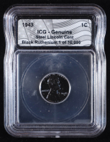 1943 Lincoln Steel Cent LE Black Ruthenium (ICG Genuine) at PristineAuction.com