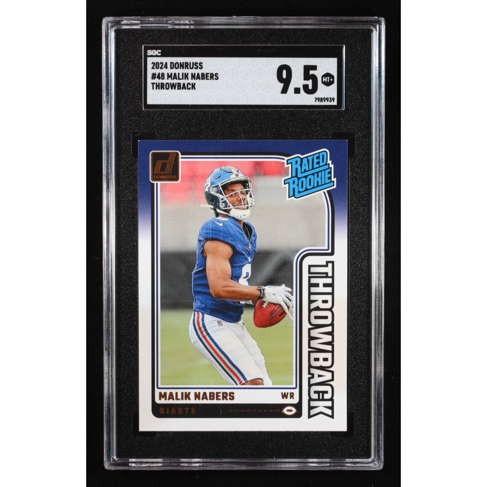 Malik Nabers 2024 Donruss Throwback #48 RC (SGC 9.5) at PristineAuction.com