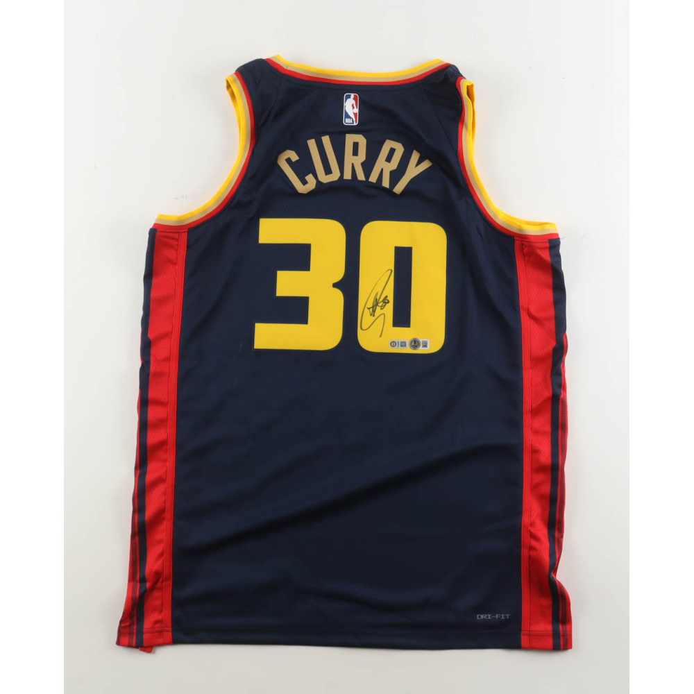 Stephen Curry Signed Warriors Nike Authentic Jersey (Beckett & Curry) at PristineAuction.com