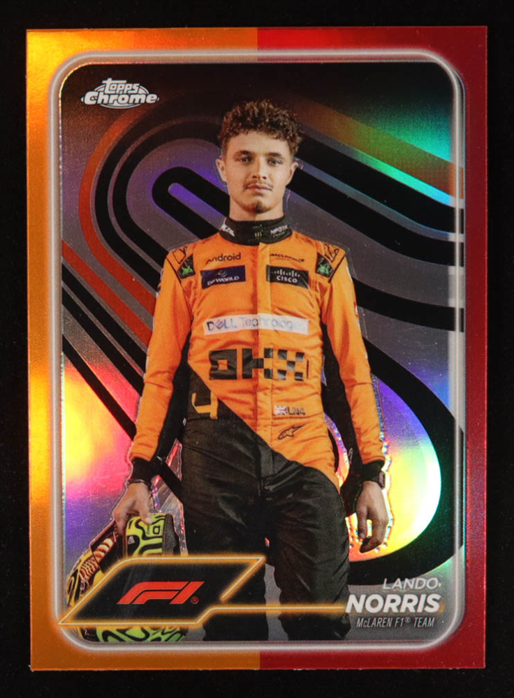 Lando Norris 2024 Topps Chrome Formula 1 Orange Red Refractors #7