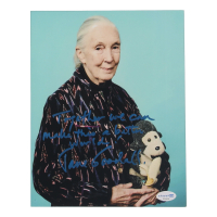 Jane Goodall Signed 8x10 Photo Inscribed "Together We Can Make this a Better World!" (ACOA) at PristineAuction.com
