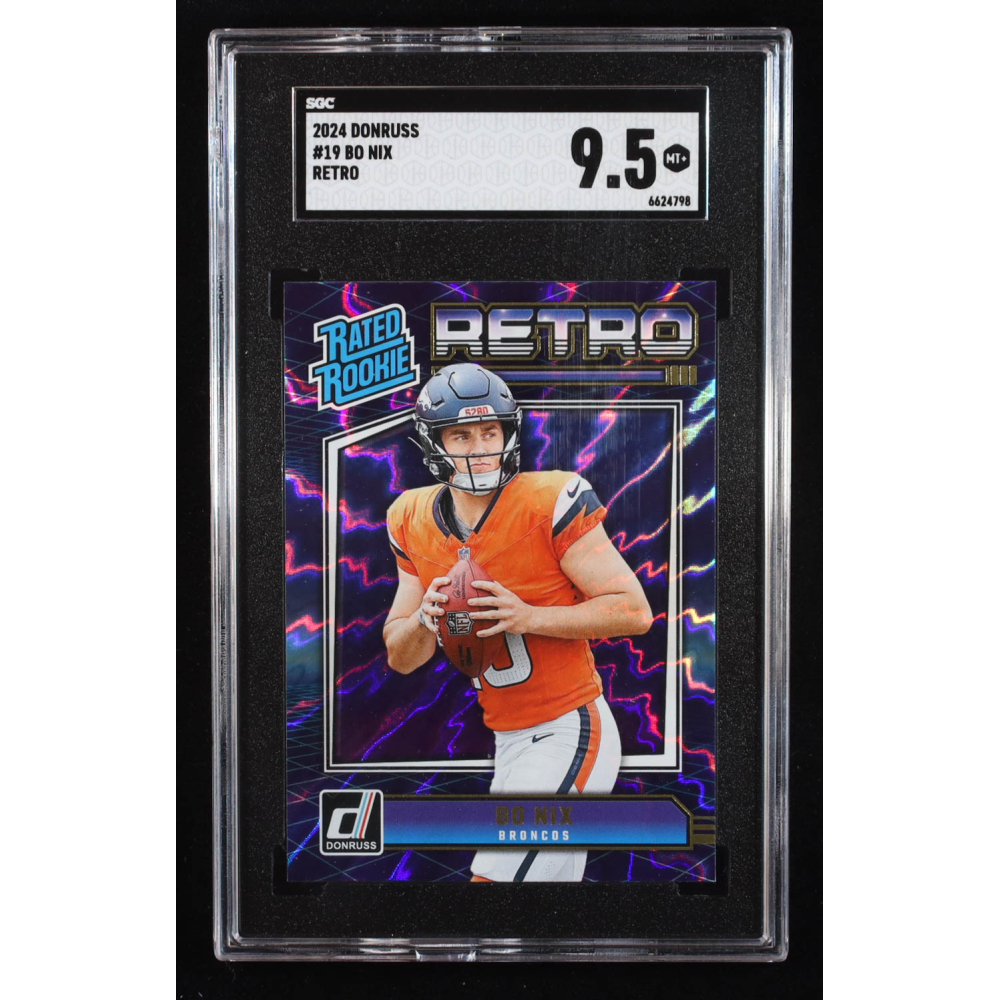 Bo Nix 2024 Donruss Retro #19 RC (SGC 9.5) at PristineAuction.com