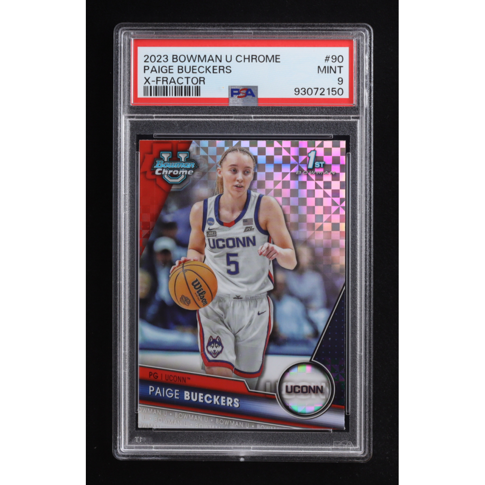 Paige Bueckers 2023-24 Bowman Chrome University X-Fractors #90 RC (PSA 9) at PristineAuction.com