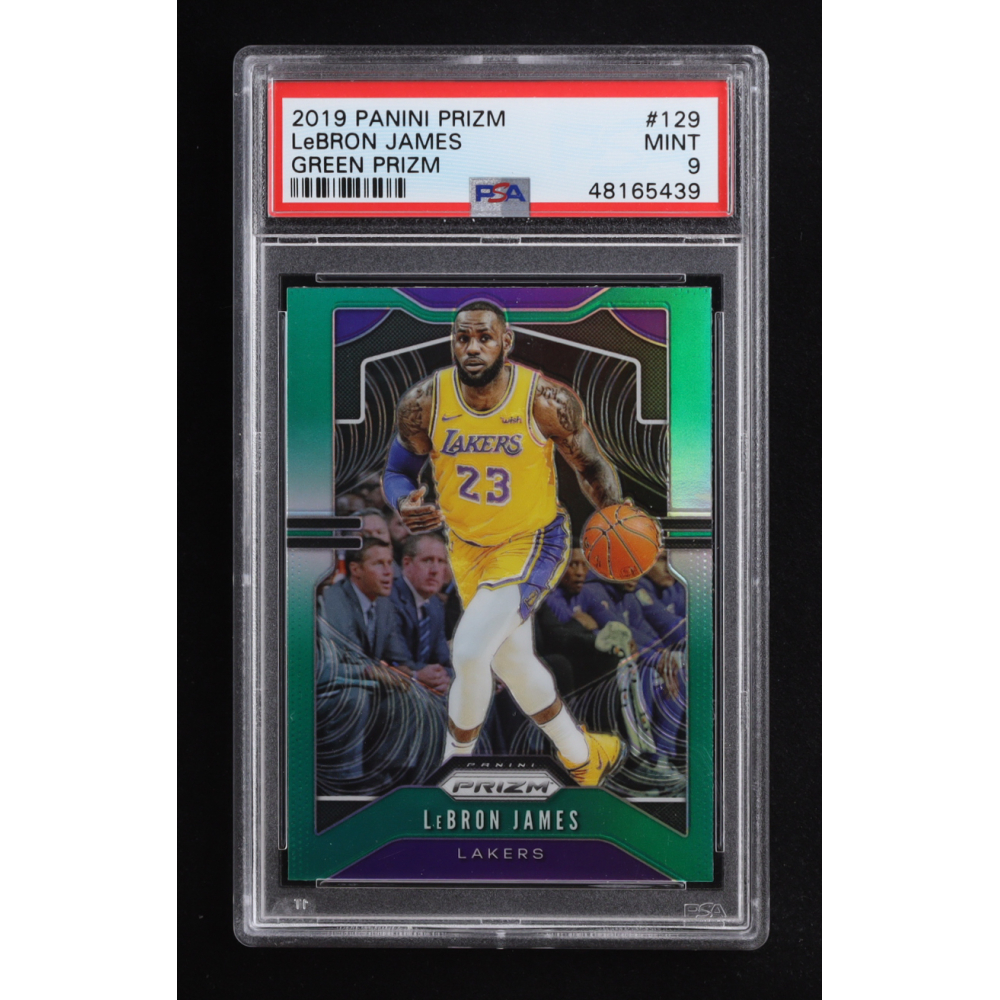LeBron James 2019-20 Panini Prizm Prizms Green #129 (PSA 9) at PristineAuction.com