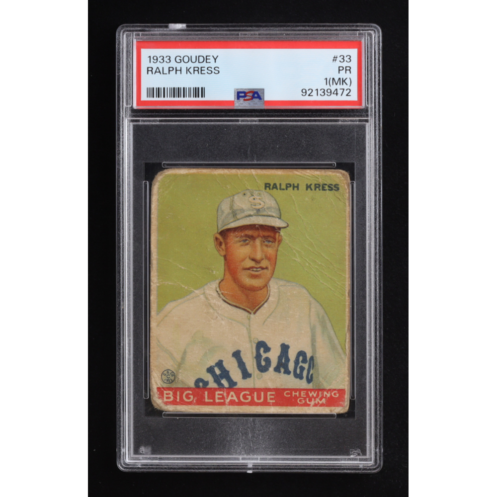 Ralph Kress 1933 Goudey #33 RC (PSA 1) at PristineAuction.com