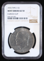 1972 Eisenhower Silver Dollar - Curved Clip (NGC MINT ERROR AU58) at PristineAuction.com