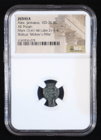 Biblical "Widow's Mite" Judaea 103-76 BC Alex Jannaeus AE Prutah (NGC Ancients) at PristineAuction.com