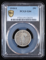 1918-S Standing Liberty Silver 25c - Gold Shield (PCGS G04) at PristineAuction.com