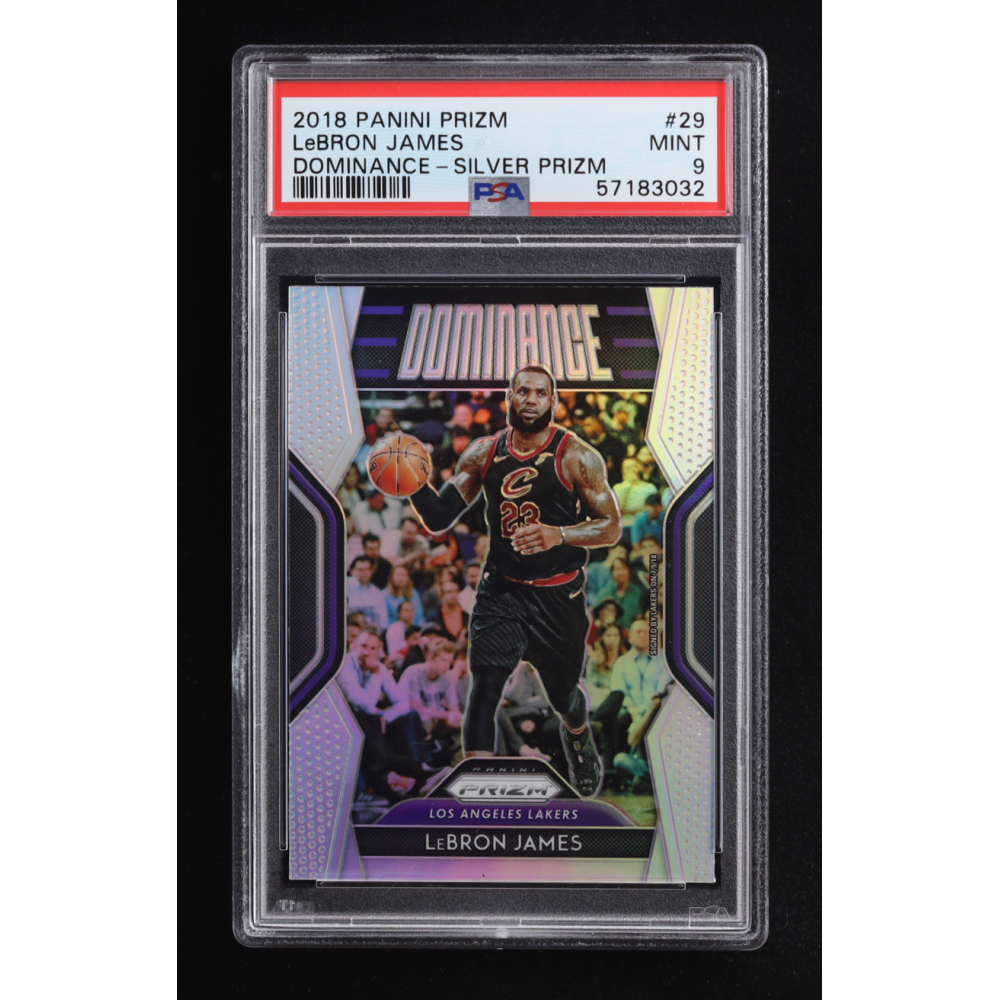 LeBron James 2018-19 Panini Prizm Dominance Prizms Silver #29 (PSA 9) at PristineAuction.com