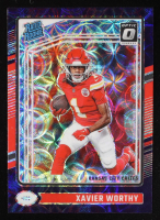 Xavier Worthy 2024 Donruss Optic Blue Scope #300 RR RC at PristineAuction.com