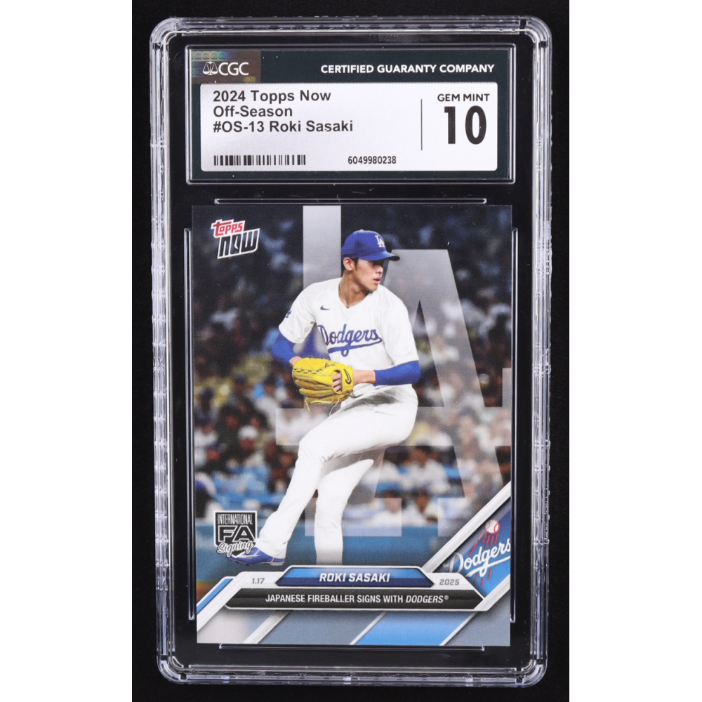 Roki Sasaki 2024 Topps Now Off-Season #13 RC (CGC 10) at PristineAuction.com