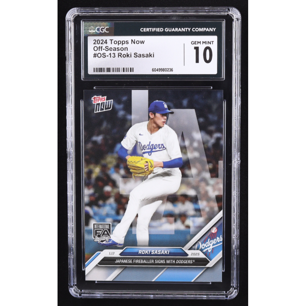 Roki Sasaki 2024 Topps Now Off-Season #13 RC (CGC 10) at PristineAuction.com