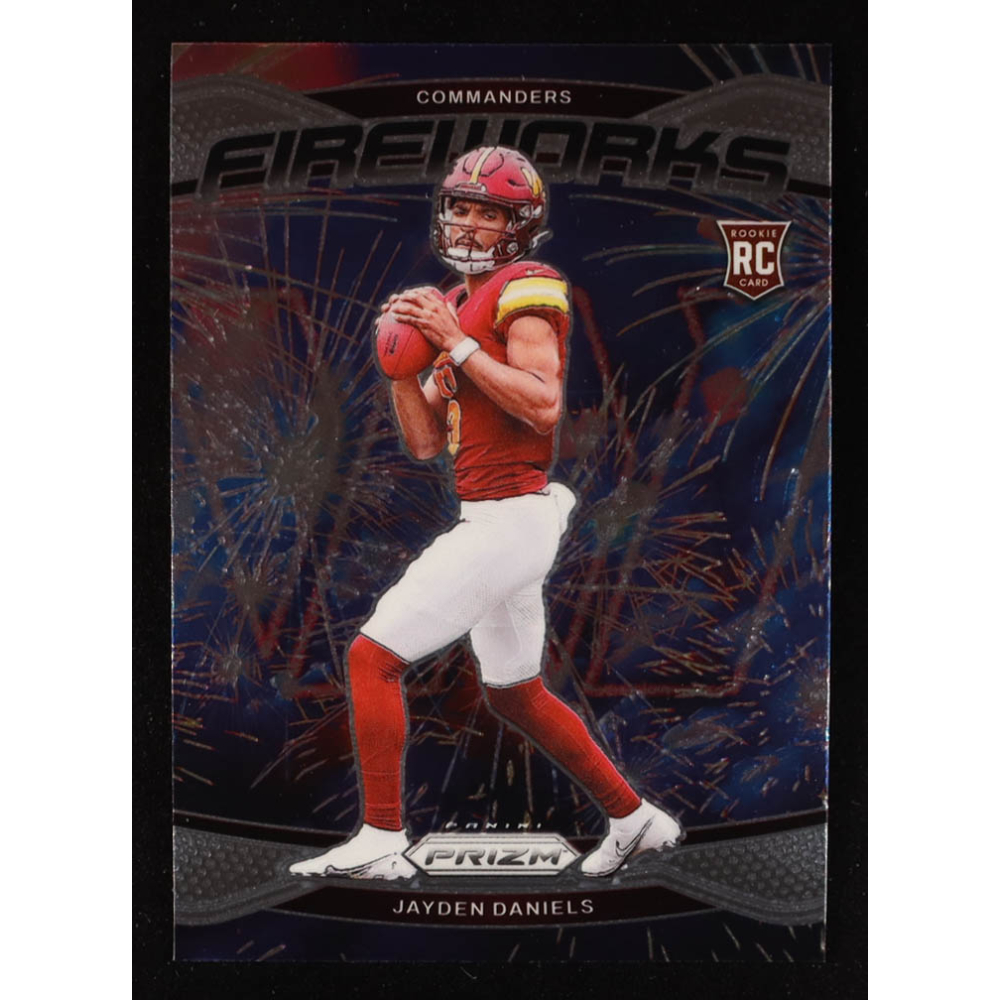 Jayden Daniels 2024 Panini Prizm Fireworks #24 RC at PristineAuction.com