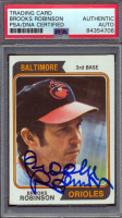 Brooks Robinson Signed 1974 Topps #160 (PSA) at PristineAuction.com