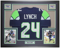 Marshawn Lynch Signed Custom Framed Jersey Display (Beckett) at PristineAuction.com