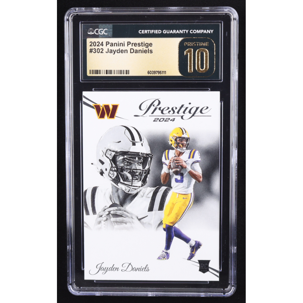 Jayden Daniels 2024 Prestige #302 RC (CGC 10 | Pristine Black Label) at PristineAuction.com