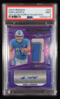 Sam LaPorta 2023 Panini Obsidian Electric Etch Purple Flood #227 JSY AU RC #27/30 (PSA 9) at PristineAuction.com
