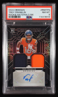 Troy Franklin 2024 Panini Obsidian Rookie Materials Ink #13 RC #38/299 (PSA 8) at PristineAuction.com