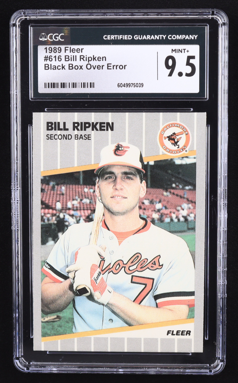 Bill Ripken 1989 Fleer #616E DP / Black Box Covering Bat Knob (CGC 9.5) at PristineAuction.com Bill Ripken 1989 Fleer #616E DP / Black Box Covering Bat Knob (CGC 9.5) at PristineAuction.com