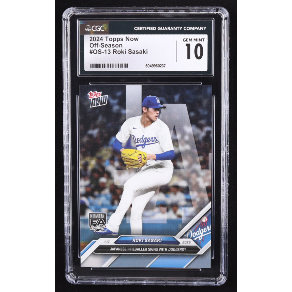 Roki Sasaki 2024 Topps Now Off-Season #13 RC (CGC 10) at PristineAuction.com