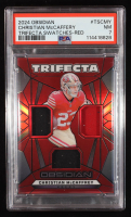 Christian McCaffrey 2024 Panini Obsidian Trifecta Swatches Red #43 #74/75 (PSA 7) at PristineAuction.com