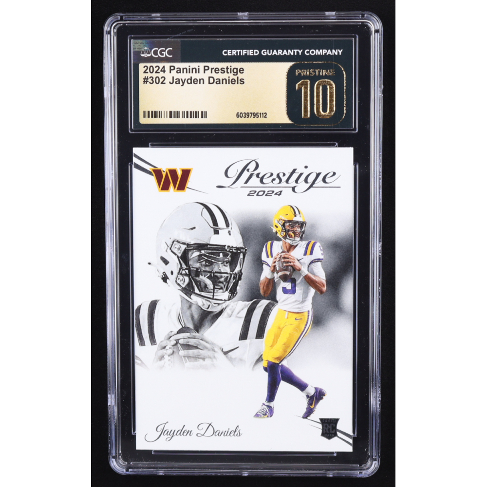 Jayden Daniels 2024 Prestige #302 RC (CGC 10 | Pristine Black Label) at PristineAuction.com