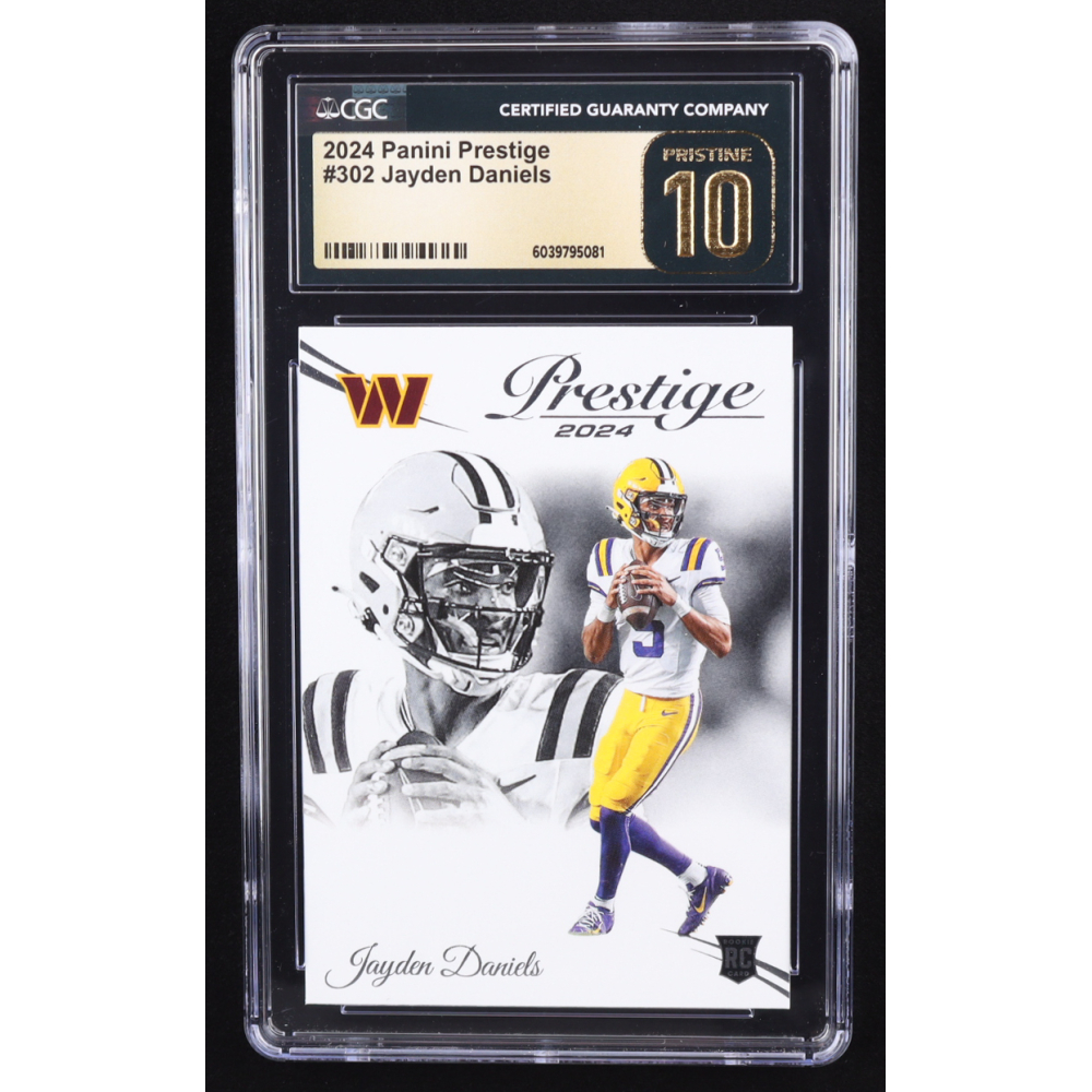 Jayden Daniels 2024 Prestige #302 RC (CGC 10 | Pristine Black Label) at PristineAuction.com