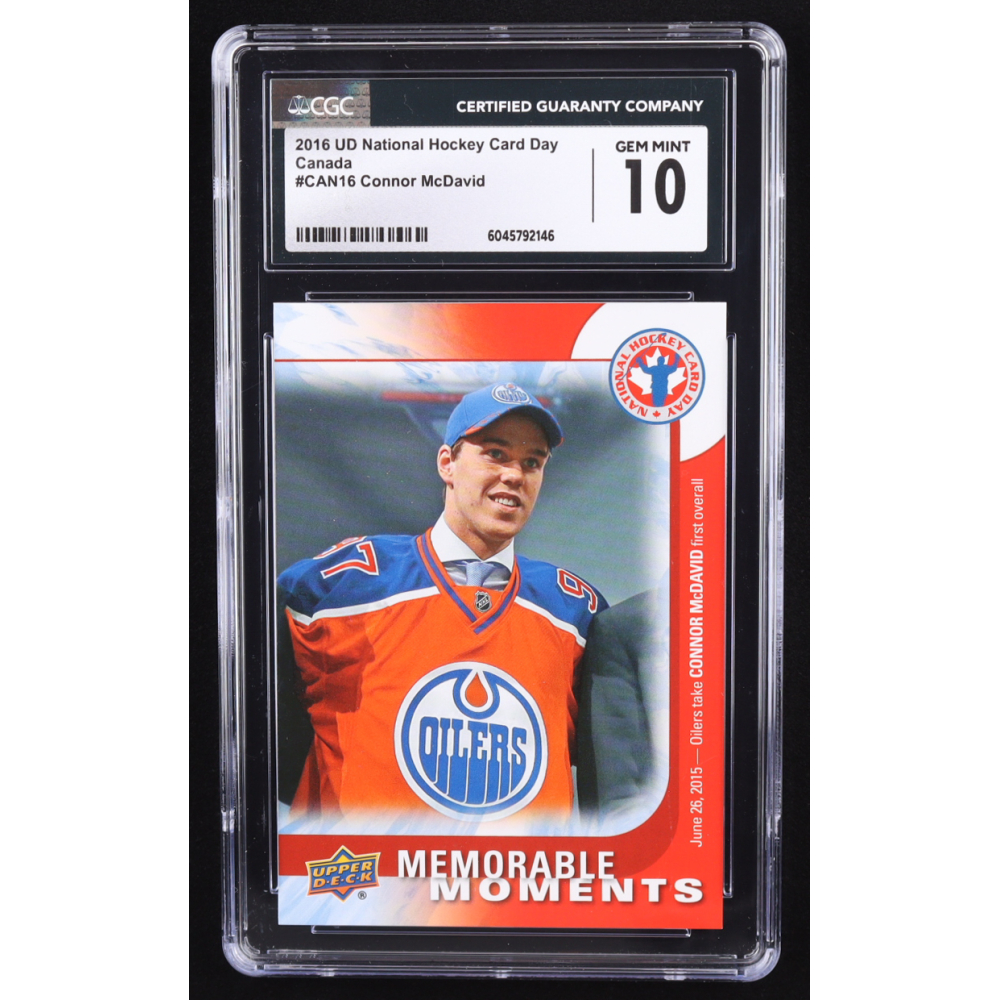Connor McDavid 2016-17 Upper Deck National Hockey Card Day Canada #CAN16 RC (CGC 10) at PristineAuction.com