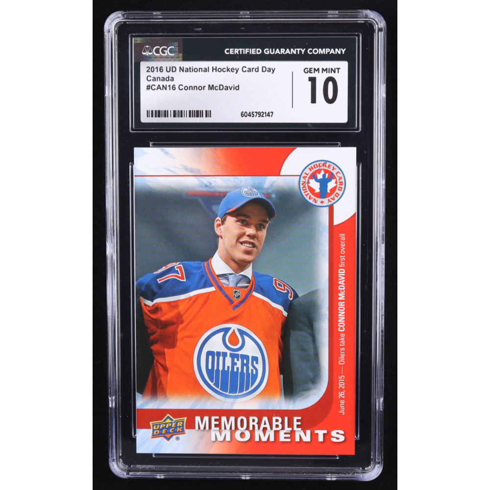 Connor McDavid 2016-17 Upper Deck National Hockey Card Day Canada #CAN16 RC (CGC 10) at PristineAuction.com