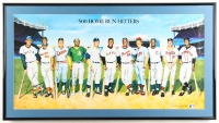 500 Home Run Club Custom Framed Poster Display Signed By (11) With Mickey Mantle, Ted Williams, Willie Mays, Hank Aaron Inscribed "536" (Beckett) at PristineAuction.com