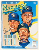 Paul Molitor, Robin Yount & Jim Gantner Signed 1992 Brewers Yearbook (JSA) at PristineAuction.com