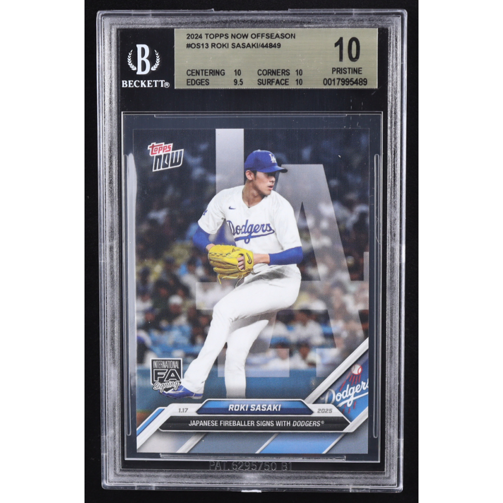 Roki Sasaki 2024 Topps Now Off-Season #13 RC (BGS 10) at PristineAuction.com