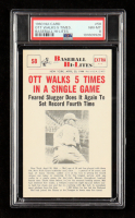 Mel Ott 1960 Nu-Card Hi-Lites Walks 5 Times In Single Game #58 (PSA 8) at PristineAuction.com