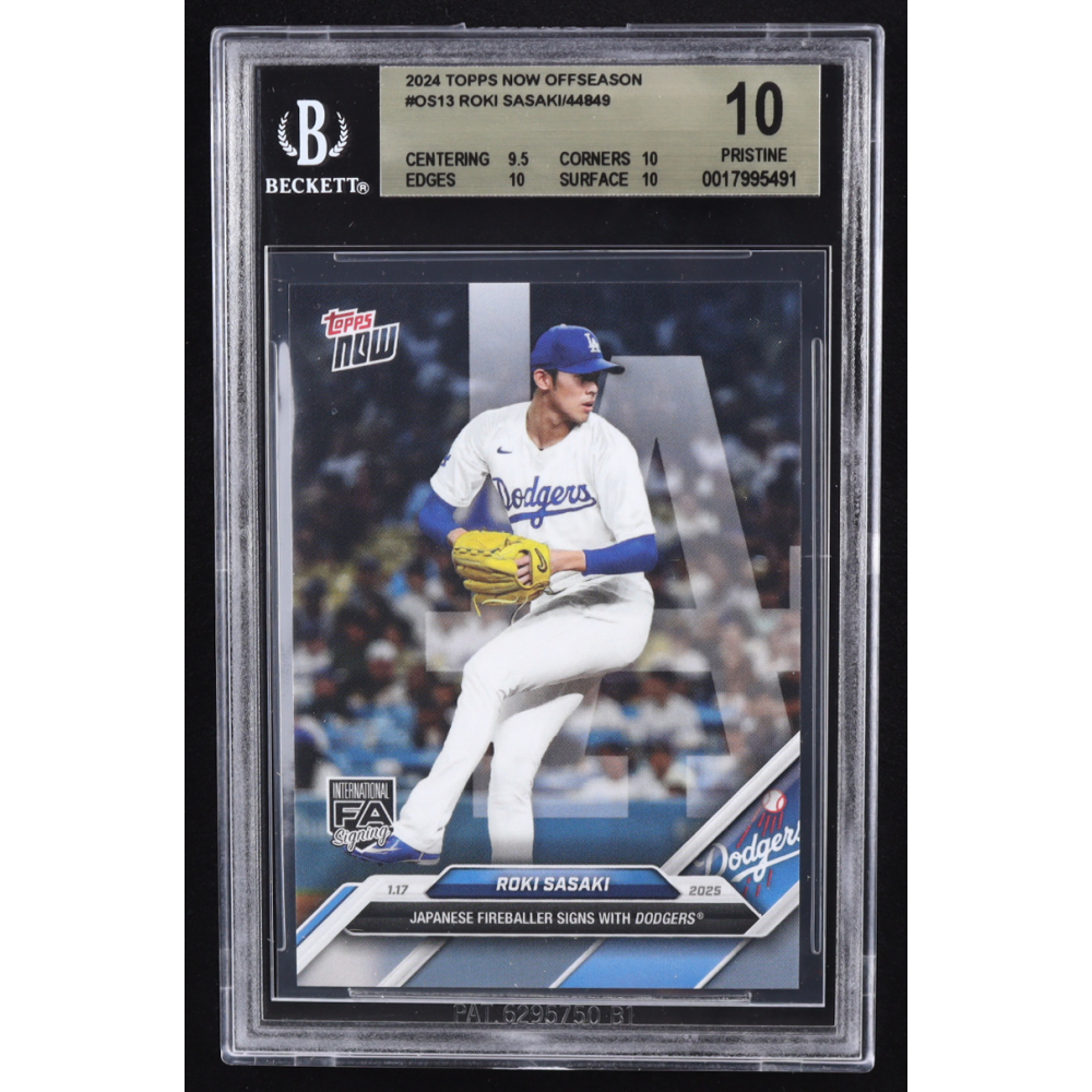Roki Sasaki 2024 Topps Now Off-Season #13 RC (BGS 10) at PristineAuction.com