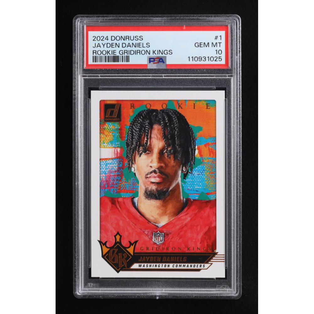 Jayden Daniels 2024 Donruss Rookie Gridiron Kings #1 RC (PSA 10) at PristineAuction.com