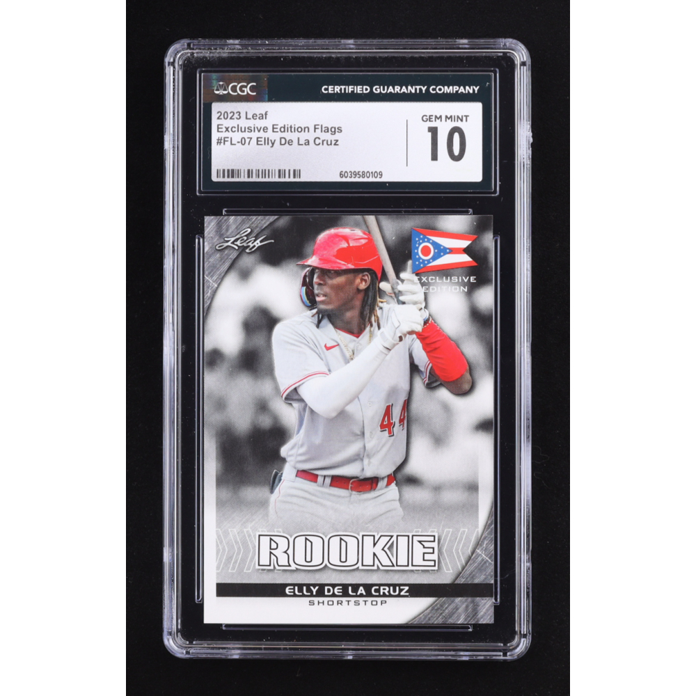Elly De La Cruz 2023 Leaf Special Release Rookie Exclusive Flag #FL07 RC (CGC 10) at PristineAuction.com