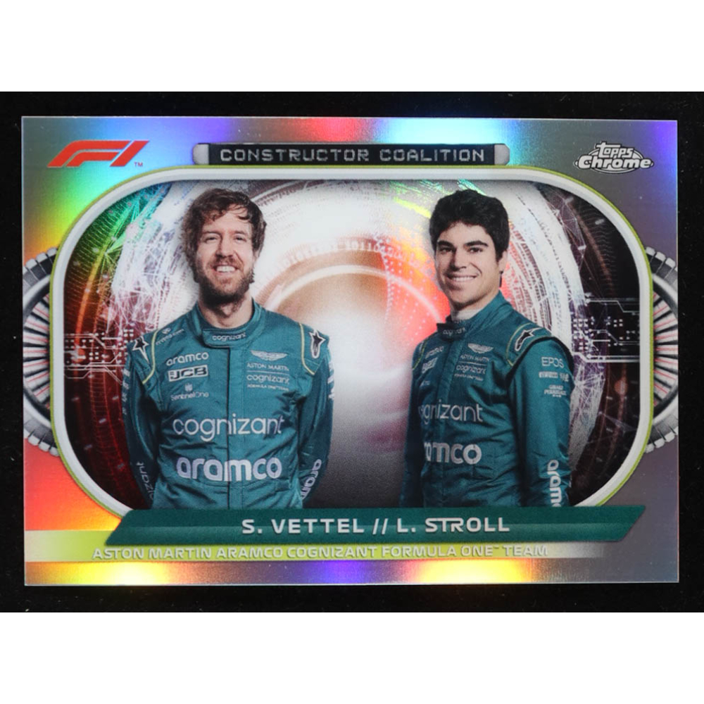 Sebastian Vettel / Lance Stroll 2022 Topps Chrome Formula 1 Constructors Coalition #CCAM at PristineAuction.com