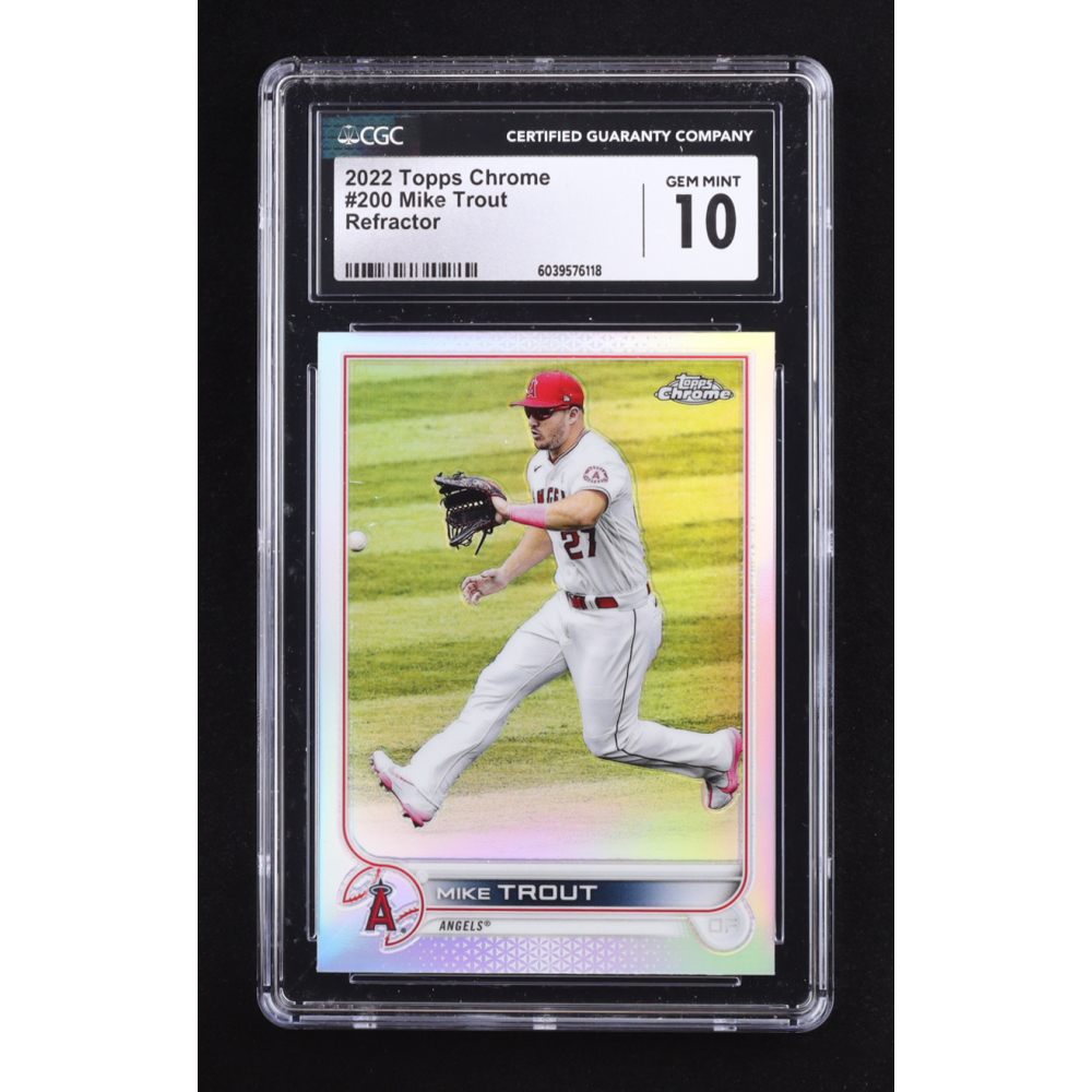 Mike Trout 2022 Topps Chrome Refractors #200 (CGC 10) at PristineAuction.com