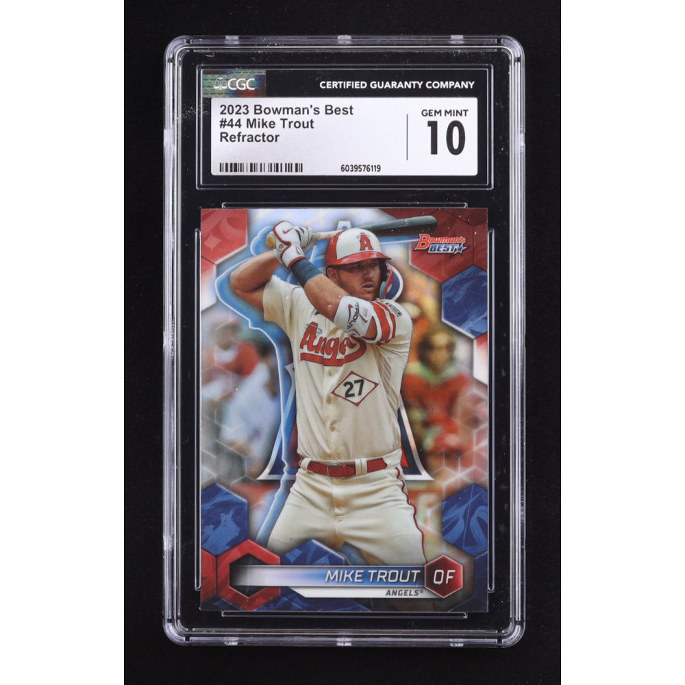 Mike Trout 2023 Bowman's Best Refractors #44 (CGC 10) at PristineAuction.com