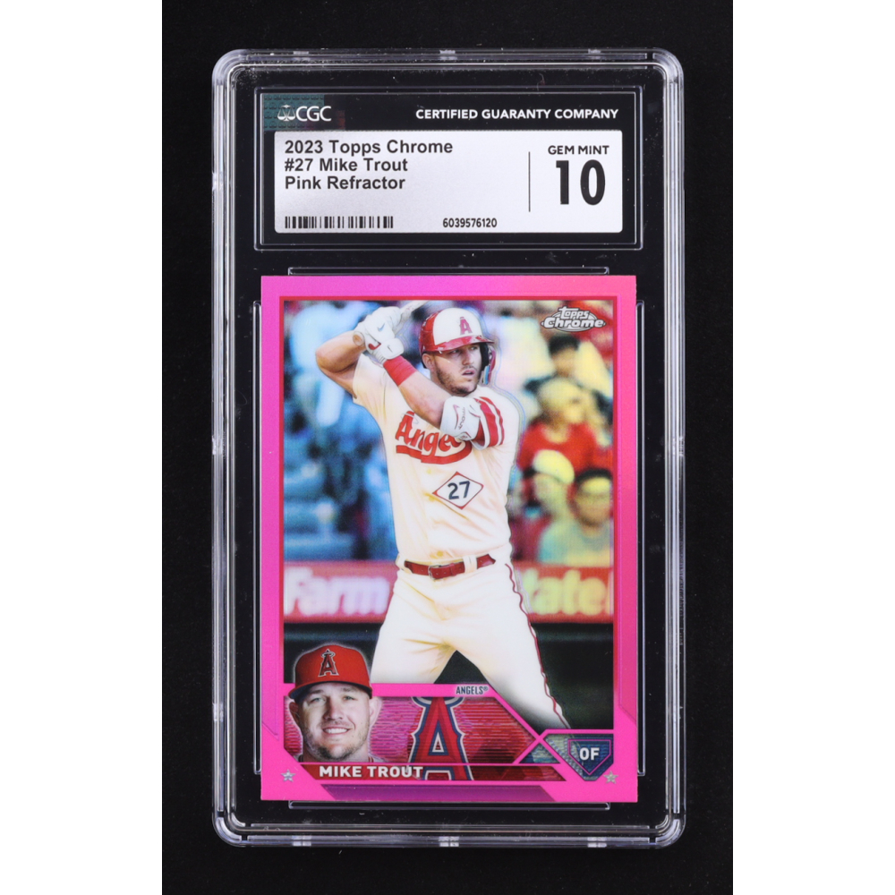 Mike Trout 2023 Topps Chrome Pink Refractors #27 (CGC 10) at PristineAuction.com