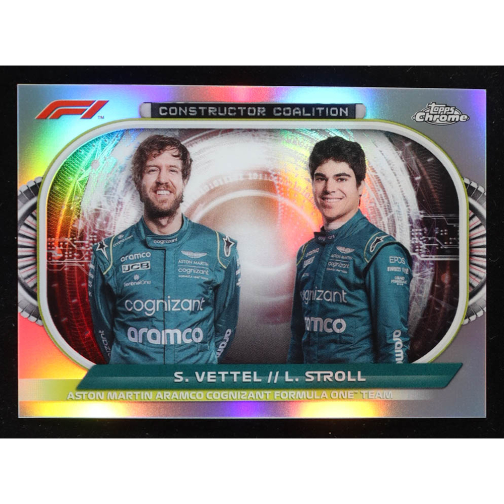 Sebastian Vettel / Lance Stroll 2022 Topps Chrome Formula 1 Constructors Coalition #CCAM at PristineAuction.com