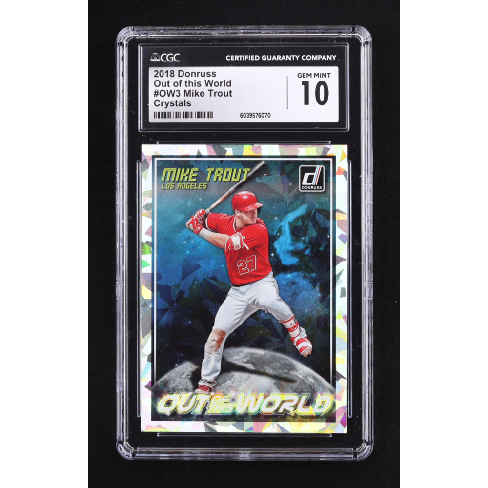 Mike Trout 2018 Donruss Out of this World Crystals #OW3 (CGC 10) at PristineAuction.com