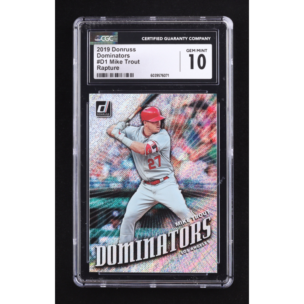 Mike Trout 2019 Donruss Dominators Rapture #1 (CGC 10) at PristineAuction.com