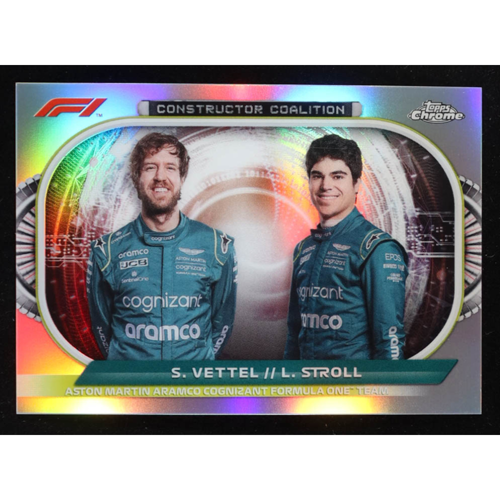 Sebastian Vettel / Lance Stroll 2022 Topps Chrome Formula 1 Constructors Coalition #CCAM at PristineAuction.com