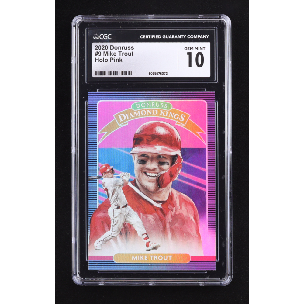 Mike Trout 2020 Donruss Holo Pink #9 DK (CGC 10) at PristineAuction.com