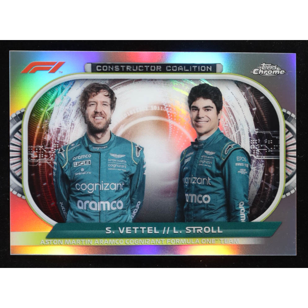 Sebastian Vettel / Lance Stroll 2022 Topps Chrome Formula 1 Constructors Coalition #CCAM at PristineAuction.com