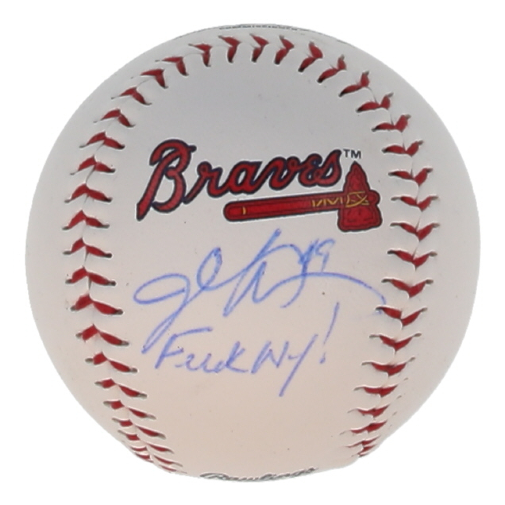 John Rocker Signed OML Braves Logo Baseball Inscribed "F*** NY!" (All World Memorabilia) at PristineAuction.com