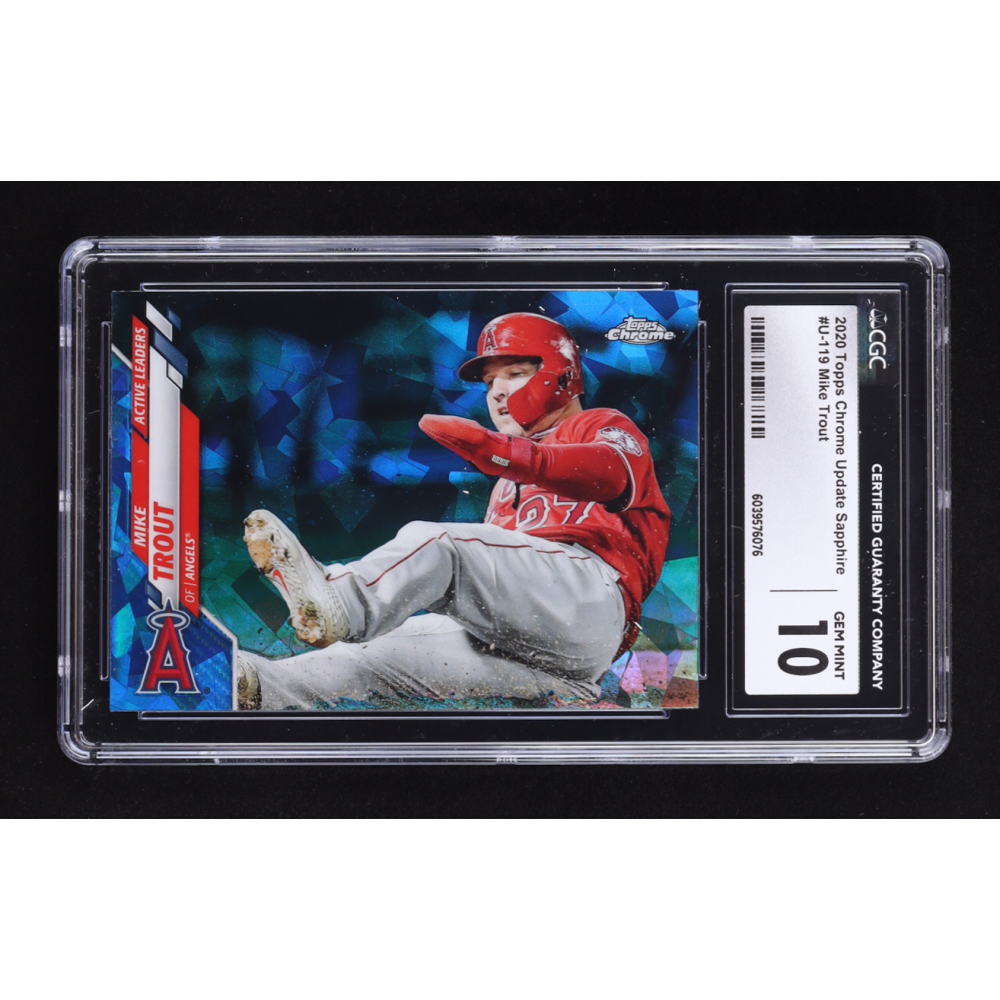 Mike Trout 2020 Topps Chrome Update Sapphire #U119 (CGC 10) at PristineAuction.com