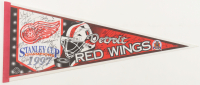 1997 Red Wings Pennant "Back To Back Champions" Flag Team-Signed By (24) Including Steve Yzerman & Nicklas Lidstrom (Beckett) at PristineAuction.com